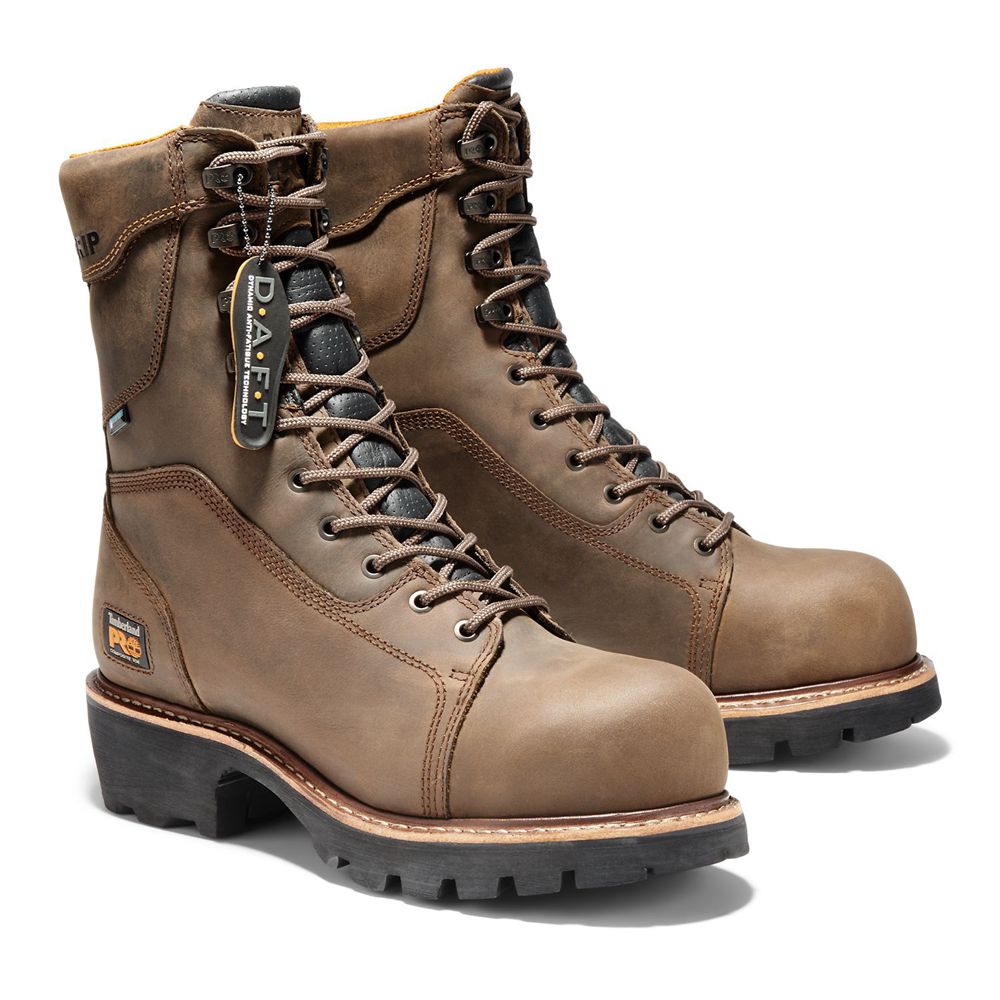 Botas Masculino - Timberland Pro Rip Saw 9\" Comp Toe Logger - CDVGP7930 - Marrom